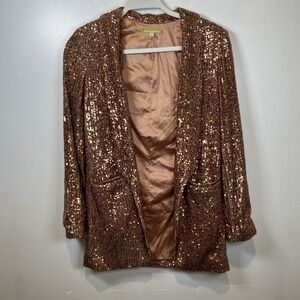 Gianni Bini Sequin‎ Blazer Jacket Party Sparkly Bronze XS